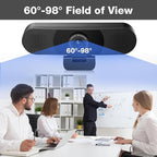 EMEET 3 in 1 Webcam - 1080P Webcam with Microphone and Speakers, Noise Reduction, Auto Low Light Correction W/Cover, C980 Pro USB Camera Web cam 60°-98° for Video Conferencing Streaming/Gaming/Class