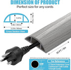 Floor Cord Cover Cavity 0.8"x0.37" Self Adhesive Cord Hider, 10FT Low Profile Cable Management, Extension Strip Protector for Wires, Prevent Cable Trips for Offices, Gyms, Exhibitions (Gray Wood)