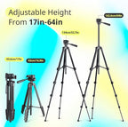 Sensyne 64" Camera Tripod Stand, Versatile Phone & iPad Tripod with Wireless Remote and 2-in-1 Phone Holder for Selfie/Video Recording/Photo/Live Stream/Vlog