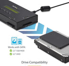 StarTech.com 4 Bay SSD/HDD Hard Drive Eraser, 2.5/3.5" SATA, Hostless Standalone Secure Erase, Disk Sanitizer, Hardware Wiper Erasing Tool, 9 Modes, RS232 Printer Port, NIST/DOD, LCD, TAA (SATERASER4)