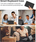 D DINGRICH for iPad 10th Generation Case with Keyboard (10.9", 2022), Smart Folio Leather Cover with Pencil Holder, Rechargeable, Magnetic Wireless Keyboard for 10.9 inch Apple iPad 10th Gen, Black