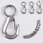 Alele 4Pack 0.5T Crane Scale Grab Hooks, Slip Hooks,Stainless Steel Lifting Hook Rigging Accessory
