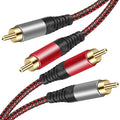 RCA Cable 5Ft,2Rca Male to 2-RCA Male Audio Stereo Subwoofer Cable [Hi-Fi Sound] Nylon-Braided Auxiliary Audio Cord for Home Theater, HDTV, Amplifiers, Hi-Fi Systems,Speakers and etc (5Ft)