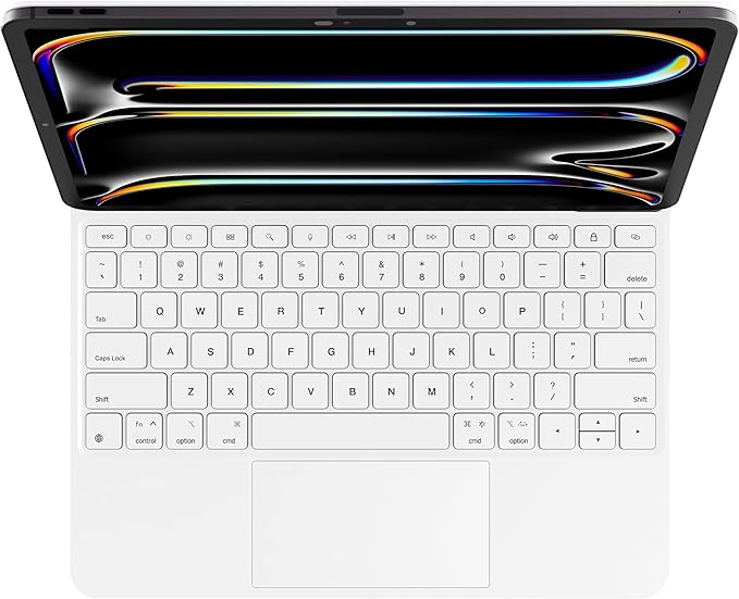 nimin Keyboard Case for iPad Pro 13 inch 2024 (M4), Multi-Touch Trackpad, Magnetic Attach, 7-Color Backlight, Auto Sleep/Wake, Snow White