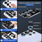 for Samsung Galaxy S25 Ultra Camera Lens Protector, Individual Metal Ring Tempered Glass Lens Cover, [Strong Adsorption] Scratch Resistant Ultra-Thin HD Clear Lens Cover, 1 Set-Blue Ring