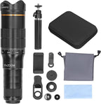 Portable 32X Phone Camera Lens HD Zoom Lens Clip On, Double Adjustment Eyepiece System, Large Aperture Objective Lens, Multiple Use Modes, Widely Applicable for Photo Video