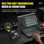 Mini audio audio mixers DJ mixer Sound Board Console System,4 Channel 48V Phantom Power with Bluetooth USB MP3 Stereo live DJ Studio Streaming for professional recording party KTV stage