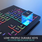 Wired Backlit Keyboard, Lighted Computer Keyboard with 8° Adjustable Stand, Ergonomic Design, Spill-Proof Keys, 5ft Cable, Compatible with Windows & Mac