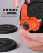 Barbell Clips 1 Inch Quick Release Weight Clamps 0.9-1.18inch Multi-Size Adjustable Olympic Clamps for Bars