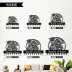 Personalized Skull Motocycle Key Holder Wall Mount, Custom Metal Key Rack Key Holder with Name, Deer Cabin Wall Keys Hanger with Hooks for Entryway, Front Door, Hallway, Kitchen, Living Room