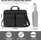 KINGSLONG 17-17.3 inch Slim Laptop Bag, Computer Carrying Case with Shoulder Strap, Notebook Handbag Cover for Men Women Fits Acer Asus Lenovo HP Toshiba Black