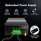 MokerLink 5 Port Industrial DIN-Rail Network Switch, 4 Gigabit Ethernet, 1 SFP, 14Gbps Switching Capacity, IP40 Rated (-40 to 185F), With UL Power Supply
