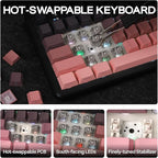 EPOMAKER X Aula F108 PRO Wireless Gaming Keyboard with Screen, 8000mAh Battery, 104 Hot-Swappable and Programmable Keys and Knob, RGB Backlight, for Mac/PC/Android (Pink Gradient)