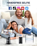 UBeesize Auto Face Tracking Tripod with Adjustable Desk Tripod, 360° Rotating vlogging kit for iPhone with Remote & Gesture Control, Rechargeable Selfie Fill Light, No App Required