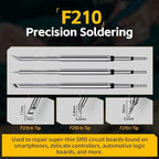 FNIRSI DWS-200 200W Precision Digital Soldering Station Kit, with 3 F210 & 6 F245 Soldering Iron Tips and 2 Helping Hands, Temp Value & Curve Mode, 3 Temperature Storage, Full-Color Display