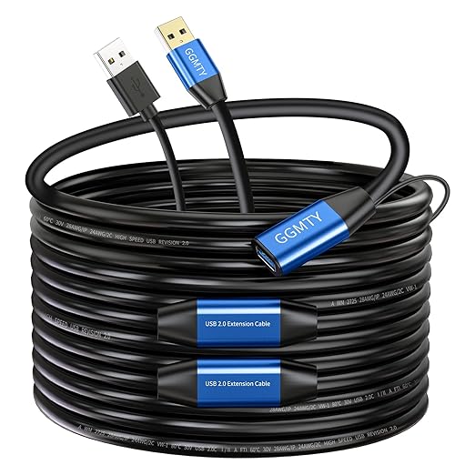 USB 2.0 Type A Male to A Female Active Repeater Extension Cable 100ft, High Speed 480 Mbps