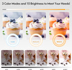 LUXSURE Ring Light Tripod for iPhone, Overhead Camera Mount with Casters,LED Ring Light with Stand and Phone Holder,Phone Tripod with Light for Video Recording/Live Streaming/Cooking