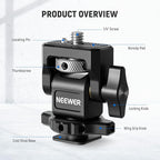 NEEWER Camera Monitor Mount with Cold Shoe (2 Pack), Anti Twist 1/4" Screw for 5" & 7" Field Monitor Compatible with Atomos Ninja V, 360° Swivel & 180° Tilt Damping, Compatible with SmallRig, MA006