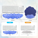 Gel Cloud Keyboard and Mouse Wrist Rest, Cute Wrist Support and Arm Support Rest for Typing Pain Relief，Suitable for Office/Computer/Laptop/Gaming Set-Blue