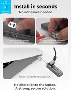 Laptop Lock Adapter for Kensington Lock | Adds Security Slot To Any Laptop inc MacBook | Use With Standard T-Bar Cable Locks | No Adhesive Needed