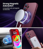 Magnetic for iPhone 16 Plus Case [Compatible with MagSafe][Built-in Camera Lens Protector] Slim Soft Silicone Bumper Shockproof Metallic Luster Phone Case (Burgundy)