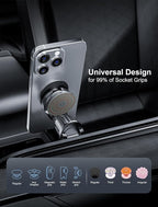TOPGO Socket Car Phone Mount, [Telescopic Shaped Hook, Stable, No Shaking] Grip Air Vent Car Phone Holder, Compatible with iPhone and All Smartphones with Socket Grip