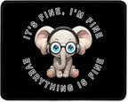 ITNRSIIET Mouse Pad with Stitched Edge Premium Textured Smooth Precise Operation Waterproof Washable Non-Slip Rubber Base Desktop Protection Mat, 10.2×8.3×0.12 inches, Pretty Fine Elephant