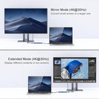 USB C Hub, QGeeM USB 4k to HDMI Adapter, 7 in 1 USB-C Dongle with 100W PD,USB 3.0, Card Reader, Compatible for MacBook iPhone 15/16 Ipad Pro max,Chromebook Laptop USB Type C Dock-Blue