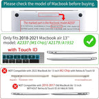 Teryeefi for MacBook Air M1 13 inch Case 2018 2019 2020 (Model A2337 A2179 A1932) with Touch ID & Retina, Printing Hard Shell Case + Keyboard Cover + Screen Protector, Landscape