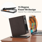 Metal Desktop Speaker Stands Pair, 15° Tilted Steel Tabletop Bookshelf Speaker Wedge with Damping Foam Pads for Small Medium Speakers, Suitable for PC, Gaming, and Studio