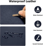 PU Leather Desk Pad Protector Gaming Mouse Pad Non Slip Desk Mat for Keyboard and Mouse Waterproof Desk Writing Pad for Office and Home Desk Accessories(Dark Blue, 47.2 * 17.7)