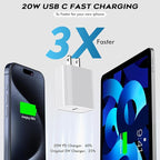 10FT iPhone 16e Charger Fast Charging,2Pack 20W USB C Apple 16e 15 Pro Charger Block & 10Foot Long USBC Woven Cable Cord for iPhone 16/16e/16 Pro Max/16 Pro/16 Plus/15/15 Pro Max/15 Plus/iPad Pro 12.9