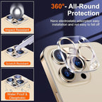 UniqueMe [3 Pack] Camera Lens Protector Compatible with iPhone 13 Pro 6.1" / 13 Pro Max 6.7" Tempered Glass,[Case Friendly][New version][Scratch-Resistant][Easy Installation] -Gold