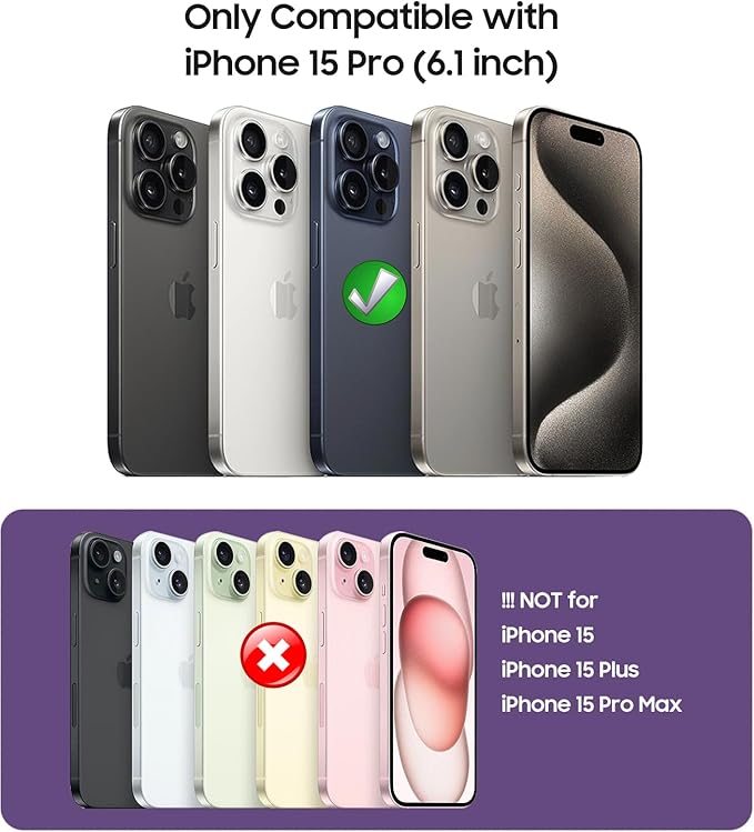 Magnetic for iPhone 15 Pro Case [Compatible with MagSafe][Built-in Camera Lens Protector] Slim Soft Silicone Bumper Shockproof Metallic Shine Phone Case (Burgundy)