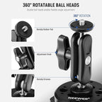 NEEWER 6"/15.2cm Camera Suction Cup Mount with Ball Head Magic Arm, Metal Suction Cup Mount on Car Windshield Dash for Camera/Action Camera/Phone Holder, with 1/4" & 3/8" Mounting Holes for ARRI