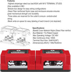 400A Bus Bar 8 M10 (3/8 inch) Terminal Studs Modular Design Tin Plated Copper Distribution Block Positive Pole Electrical Buss Bars 12-48 V DC with Cover for Trailer Marine Boat Car RV