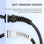 Strain Relief Cord Connector,LISTENJIALE 5Pcs NPT 1/2" Waterproof Cable Gland Flex Spiral Strain Relief Adjustable 6-12mm Cable Connector Nylon Joint with Gaskets(Grey)