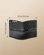 ProtoArc Bluetooth Ergonomic Keyboard, EK04 Mini Compact Wireless Ergo Keyboard with Palm Rest, Split Design, Natural Typing, Bluetooth and USB, Rechargeable, for Windows/Mac - Black