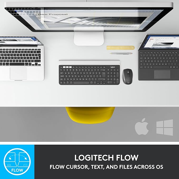Logitech MX Anywhere 2S Bluetooth Edition Compact Wireless Mouse, No USB Receiver - Use On Any Surface, Hyper-Fast Scrolling, Rechargeable, Control Up to 3 Apple Mac and Windows Computers and Laptops