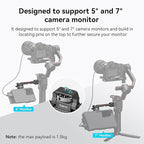 SMALLRIG Adjustable Camera Monitor Mount with Quick Release NATO Clamp, Cold Shoe Mount, Anti-Twist Design for DJI RS 4 Mini/RS 4 / RS 4 Pro/RS 2 / RSC 2 / RS 3 / RS 3 Pro/RS 3 Mini