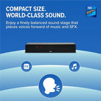 ZVOX Dialogue Clarifying Sound Bar - Patented Hearing Technology, AccuVoice TV Sound Bar with 12 Levels of Voice Boost, 17" Home Theater TV Speakers, Ideal for Smart TVs - AV157 Black
