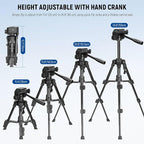 NEEWER Entry Level Version Mini Desk Phone Tripod Compatible with iPhone for Video Recording, Small Compact Table Top DSLR Camera Camcorder Webcam Stand, 3 Way Pan Tilt Head & Cell Phone Holder, TP52