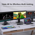WAVLINK DisplayLink Docking Station Triple Monitor 4K@60Hz for 3 Monitors, 100W Charging for Thunderbolt 4/3, USB C M1 M2 M3 M4 Mac/Windows/Chrome - 3 HDMI, 2 DP, 6 USB Ports, 160W Power, LAN, Audio
