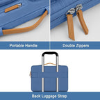 MOSISO 360 Protective Laptop Case 13.3 inch, 13-13.3 inch Laptop Sleeve Compatible with MacBook Air/Pro 13 / Pro 14,HP Dell Acer ASUS,Side Open Carrying Case with 4 Zipper Pockets&Handle, Cadet Blue