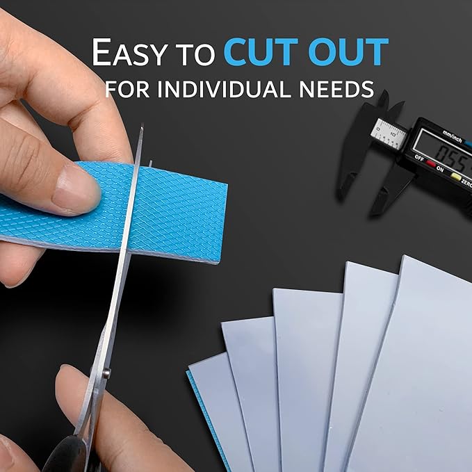 Aairhut Thermal Pad 13W/mK [0.5~3mm], 120x120x2.5mm Silicone Cooling Pad Non Conductive Heat Resistance Extreme Odyssey Cover with Dual Self-Adhesive Films for PC Laptop PS4/PS5/CPU/GPU/Computer