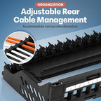 Everest 48 Port Keystone Patch Panel (2-Pack) - Removable 6-Port Panels - Use with Slim Profile Keystones ONLY (Wider Jacks May not fit Side by Side) - 16 Blank Keystone Jack Inserts Included