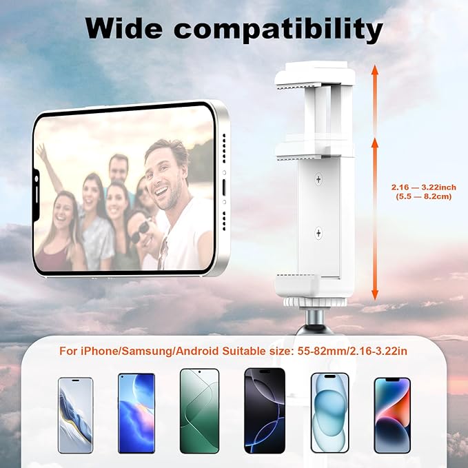 COMAN MT30-Pro Extendable Phone Tripod, 61cm Cell Phone Tripod Stand for iPhone with 360° Ball Head, Selfie Stick Vlog Stand with Remote, Tripod for iPhone 16/15/14/13/12 Pro Max/Android
