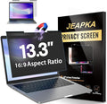 Magnetic Laptop Privacy Screen Filter 13.3 inch for 16:9 Widescreen Computer Monitor, Removable Anti Blue Light Privacy Shield, Anti-Glare Protector