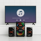 Boytone BT-326F, 2.1 Bluetooth Powerful Home Theater Speaker System, with FM Radio, SD USB Ports, Digital Playback, 40 Watts, Disco Lights, Full Function Remote Control, for Smartphone, Tablet., Black