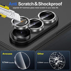 for Samsung Galaxy Z Fold 7 Camera Lens Protector, Individual Metal Ring Tempered Glass Lens Cover, [Strong Adsorption] Scratch Resistant Ultra-Thin HD Clear Lens Cover, 1 Set-Black